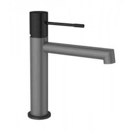 Смеситель для раковины низкий серый/черный Intento 0127 GrNe Altro Bagno