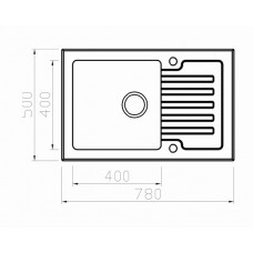 Мойка Seaman сталь/стекло Eco Glass SMG-780W Gun (вентиль-автомат) 780 x 500