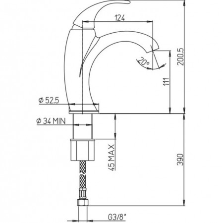 Смеситель для раковины низкий хром F2CR205LMKM Fiori без д/к Paini