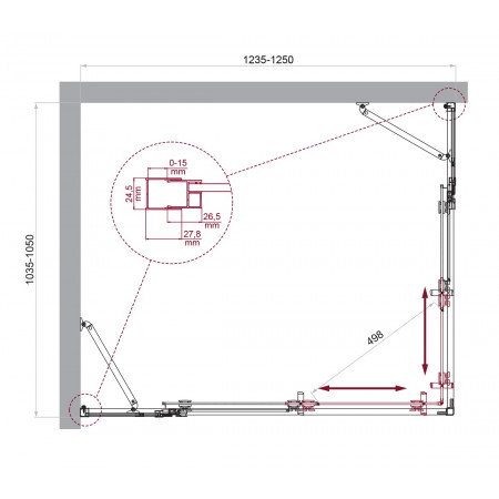 Душевой уголок LUCE-AH-22-125/105-C-Cr Душевой уголок LUCE-AH-22-125/105-C-Cr