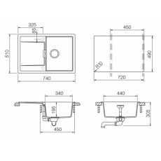 Мойка кварцевая Schock Eton 45 D Cristadur 740х510 серебристый камень