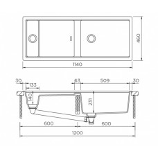 Мойка кварцевая Schock Prebstation 120D Cristadur 1140x460 магма