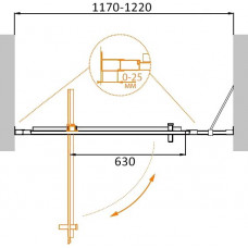 Дверь в проём Cezares MOLVENO-BA-11-90+30-C-Cr-IV, 120х195, профиль хром, стекло прозрачное