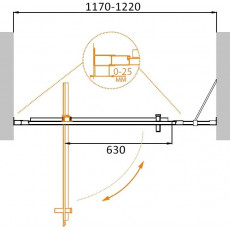 Дверь в проём Cezares MOLVENO-BA-11-90+30-C-Cr-IV, 120х195, профиль хром, стекло прозрачное