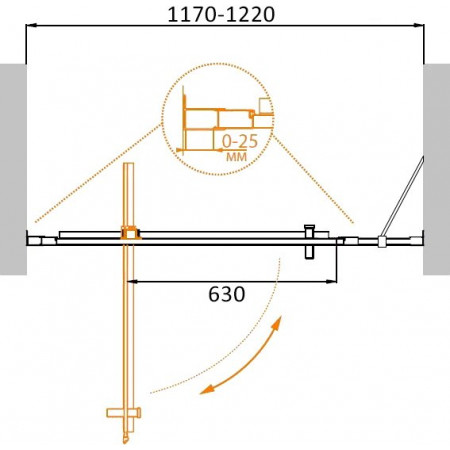 Дверь в проём Cezares MOLVENO-BA-11-90+30-C-Cr-IV, 120х195, профиль хром, стекло прозрачное Дверь в проём Cezares MOLVENO-BA-11-90+30-C-Cr-IV, 120х195, профиль хром, стекло прозрачное