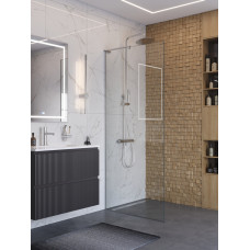 Душевая перегородка BelBagno UNO-L-1-TB-80-C-Cr профиль хром, стекло прозрачное