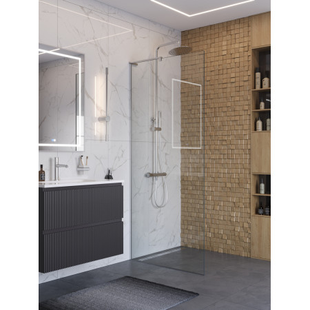 Душевая перегородка BelBagno UNO-L-1-TB-80-C-Cr профиль хром, стекло прозрачное Душевая перегородка BelBagno UNO-L-1-TB-80-C-Cr профиль хром, стекло прозрачное