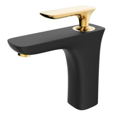 Смеситель для раковины низкий черный/золото Aperto 0123 NeOr Altro Bagno