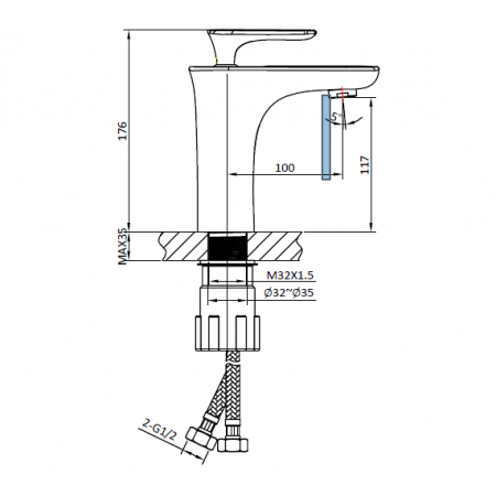 Смеситель для раковины низкий черный/золото Aperto 0123 NeOr Altro Bagno
