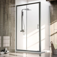 Душевой угол Veconi Rovigo RV-072B, 1000х900х1900 черный, стекло прозрачное (комплект)