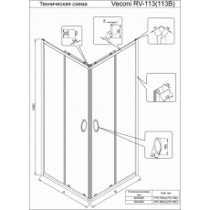Душевой угол Veconi Rovigo RV-113 900x900x1850 хром стекло прозрачное RV113-90-01-C5