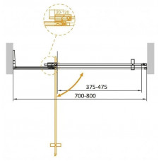 Дверь в проём Cezares SLIDER-B-1-70/80-GRIGIO-NERO