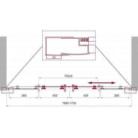 Дверь в проём BelBagno UNO-195-BF-2-170-P-Cr Дверь в проём BelBagno UNO-195-BF-2-170-P-Cr