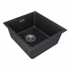 Мойка кварцевая LUMI 41UNI, IT-GRANIT, LU41-BL, черный, 410х460, Paulmark