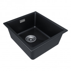Мойка кварцевая LUMI 41UNI, IT-GRANIT, LU41-BLM, черный металлик, 410х460, Paulmark