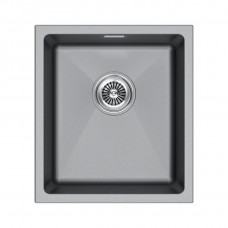 Мойка кварцевая LUMI 41UNI, IT-GRANIT, LU41-GRM, серый металлик, 410х460, Paulmark