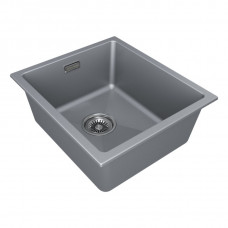 Мойка кварцевая LUMI 41UNI, IT-GRANIT, LU41-GRM, серый металлик, 410х460, Paulmark