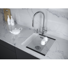 Мойка кварцевая LUMI 41UNI, IT-GRANIT, LU41-WH, белый, 410х460, Paulmark