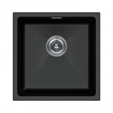 Мойка кварцевая LUMI 45UNI, IT-GRANIT, LU45-BL, черный, 455х460, Paulmark