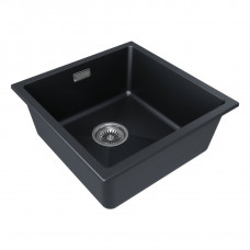 Мойка кварцевая LUMI 45UNI, IT-GRANIT, LU45-BLM, черный металлик, 455х460, Paulmark