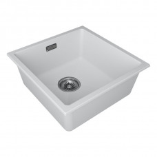 Мойка кварцевая LUMI 45UNI, IT-GRANIT, LU45-WH, белый, 455х460, Paulmark