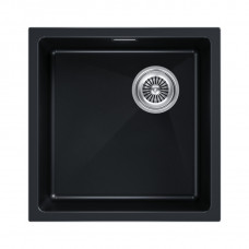 Мойка кварцевая LUMI 45UNI-SKEW, IT-GRANIT, LU45SK-BLM, черный металлик, 455х440, Paulmark
