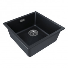 Мойка кварцевая LUMI 45UNI-SKEW, IT-GRANIT, LU45SK-BLM, черный металлик, 455х440, Paulmark