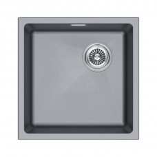 Мойка кварцевая LUMI 45UNI-SKEW, IT-GRANIT, LU45SK-GRM, серый металлик, 455х440, Paulmark