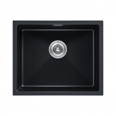 Мойка кварцевая LUMI 55UNI, IT-GRANIT, LU55-BLM, черный металлик, 555х460, Paulmark