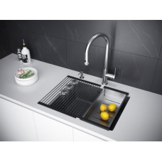 Мойка кварцевая LUMI 55UNI, IT-GRANIT, LU55-DG, графит, 555х460, Paulmark