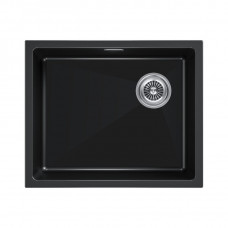 Мойка кварцевая LUMI 55UNI-SKEW, IT-GRANIT, LU55SK-BLM, черный металлик, 555х440, Paulmark