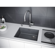 Мойка кварцевая LUMI 55UNI-SKEW, IT-GRANIT, LU55SK-DG, графит, 555х440, Paulmark