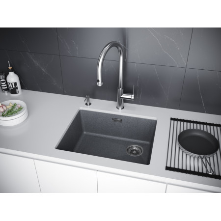 Мойка кварцевая LUMI 55UNI-SKEW, IT-GRANIT, LU55SK-DG, графит, 555х440, Paulmark