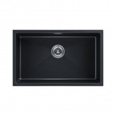 Мойка кварцевая LUMI 74UNI, IT-GRANIT, LU74-BLM, черный металлик, 740х460, Paulmark