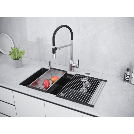 Мойка кварцевая LUMI 74UNI, IT-GRANIT, LU74-BLM, черный металлик, 740х460, Paulmark Мойка кварцевая LUMI 74UNI, IT-GRANIT, LU74-BLM, черный металлик, 740х460, Paulmark