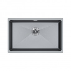 Мойка кварцевая LUMI 74UNI, IT-GRANIT, LU74-GRM, серый металлик, 740х460, Paulmark