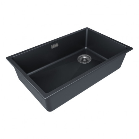 Мойка кварцевая LUMI 74UNI-SKEW, IT-GRANIT, LU74SK-AN, антрацит, 740х440, Paulmark