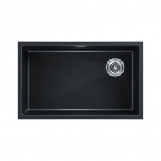 Мойка кварцевая LUMI 74UNI-SKEW, IT-GRANIT, LU74SK-BLM, черный металлик, 740х440, Paulmark
