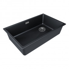 Мойка кварцевая LUMI 74UNI-SKEW, IT-GRANIT, LU74SK-BLM, черный металлик, 740х440, Paulmark