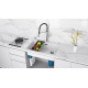 Мойка кварцевая LUMI 74UNI-SKEW, IT-GRANIT, LU74SK-WH, белый, 740х440, Paulmark