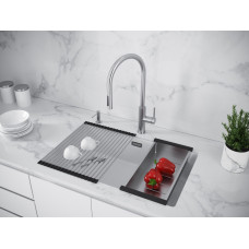 Мойка кварцевая LUMI 74UNI-SKEW, IT-GRANIT, LU74SK-WH, белый, 740х440, Paulmark