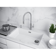 Мойка кварцевая LUMI 74UNI-SKEW, IT-GRANIT, LU74SK-WH, белый, 740х440, Paulmark