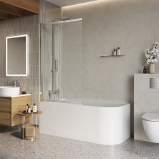 Шторка на ванну BelBagno LUCE-VF-11-80/145-C-Cr