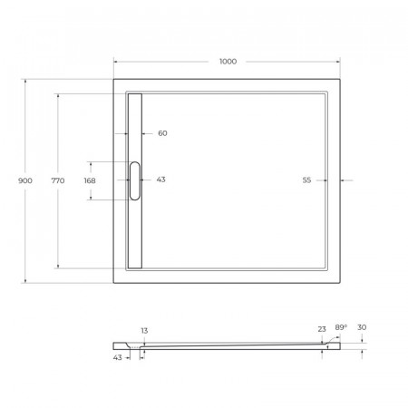Поддон из искусственного мрамора 100х90 Cezares TRAY-AS-AH-100/90-30-W без сифона Поддон из искусственного мрамора 100х90 Cezares TRAY-AS-AH-100/90-30-W без сифона