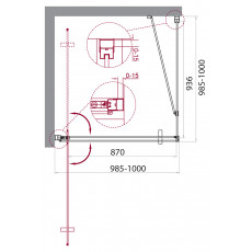 Душевой уголок BelBagno MARMI-A-1-100-C-Cr