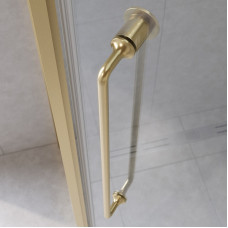 Душевой уголок Cezares RELAX-304-P-1-100-C-BORO, 100х100х200, профиль брашированное золото, прозрачное стекло