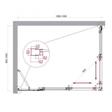 Душевой уголок BelBagno LUCE-AH-21-130/100-C-Cr Душевой уголок BelBagno LUCE-AH-21-130/100-C-Cr