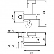 Гигиенический душ встраиваемый бронза F7505-4 Frap