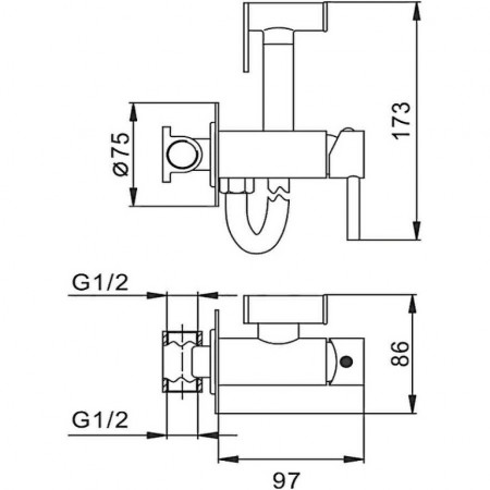 Гигиенический душ встраиваемый бронза F7505-4 Frap