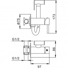 Гигиенический душ встраиваемый черный матовый F7505-6 Frap